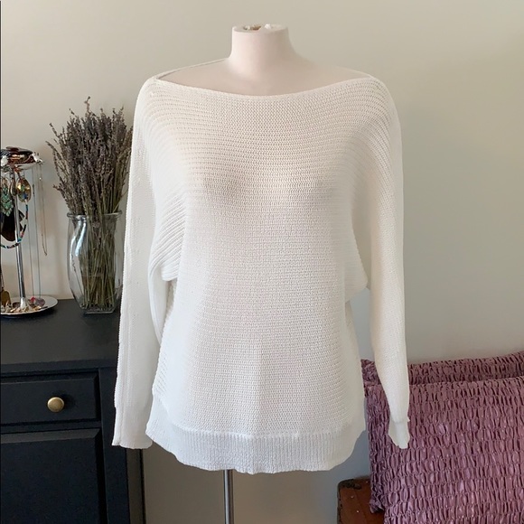 🌻 Zulily white boat neck knit sweater - Picture 2 of 5